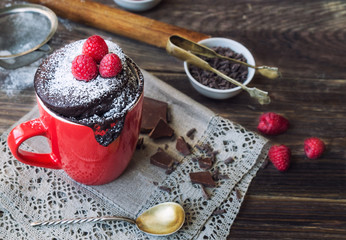 Quick chocolate cake in mug