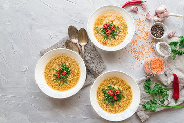 Homemade lentil soup