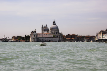 Gorgeous view of the Grand Canal and Basilica Santa Maria della Salute , Venice, Italy