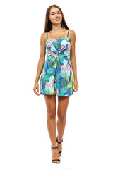 Slim woman on white space 