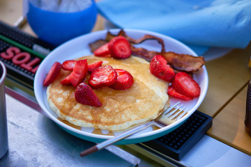 Morning breakfast camping