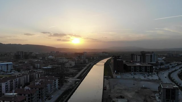 Drone view of city of Afyonkarahisar