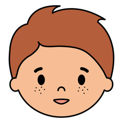 Obraz premium little boy son head character vector illustration design