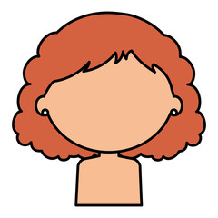 little girl daughter shirtless character vector illustration design