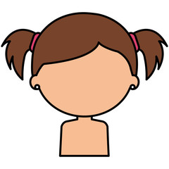 little girl daughter shirtless character vector illustration design