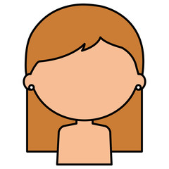 little girl daughter shirtless character vector illustration design