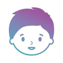 little boy son head character vector illustration design