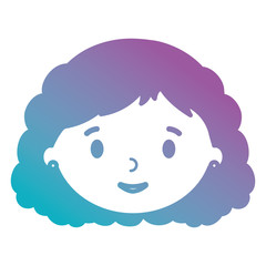 little girl daughter head character vector illustration design