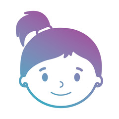 little girl daughter head character vector illustration design