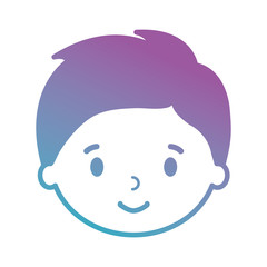 little boy son head character vector illustration design