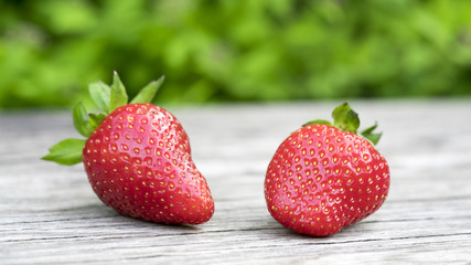 strawberry on a wooden background