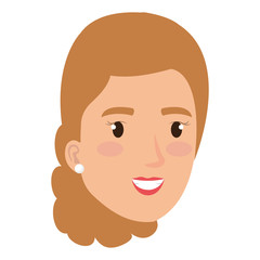 beautiful woman head avatar character vector illustration design