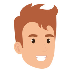young man head avatar character vector illustration design