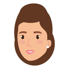 beautiful woman head avatar character vector illustration design