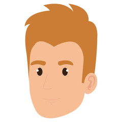 young man head avatar character vector illustration design