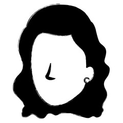 beautiful woman head avatar character vector illustration design
