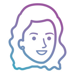 beautiful woman head avatar character vector illustration design