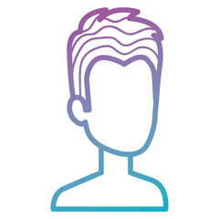 young man shirtless avatar character vector illustration design