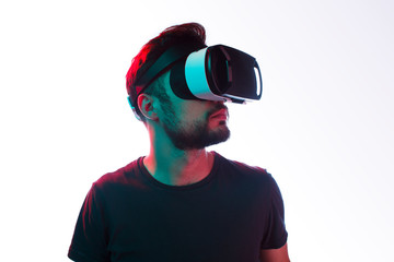 Man in VR headset
