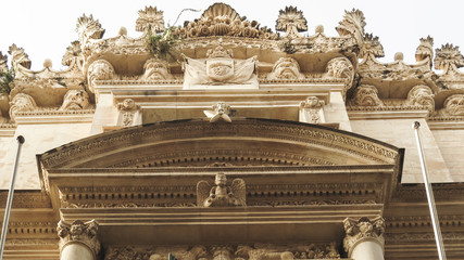 closeup View of a building in Ortygia, Sicily, Italy