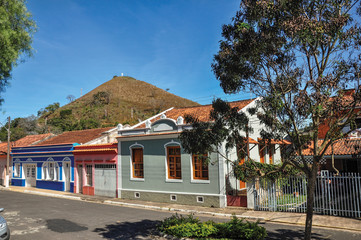 View of typical architecture house of the region at Monte Alegre do Sul. In the countryside of S&atilde;o Paulo State, a region rich in agricultural and livestock products, southwestern Brazil