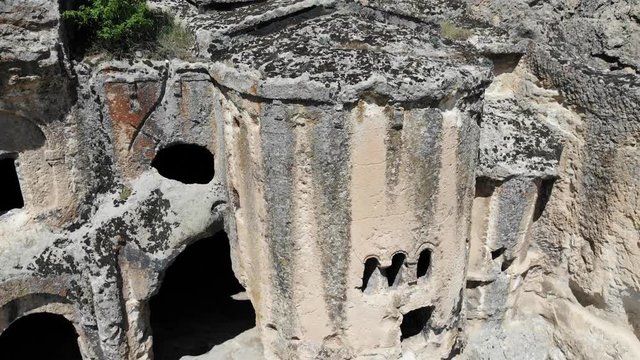 Drone fotage of ancient Byzantine church in Afyonkarahisar
