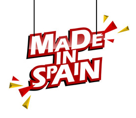 red and yellow tag made in spain