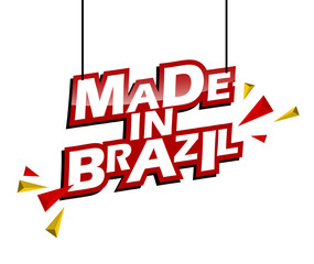 red and yellow tag made in brazil
