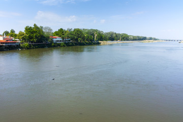 Fototapeta premium Landscape of Meric (Maritsa) River in city of Edirne, East Thrace, Turkey