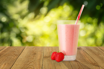 strawberry smoothie in glass