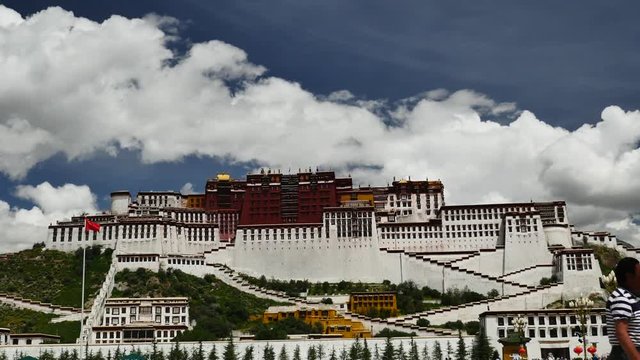 Potala Palace Time Lapse. Dalai lama place. Lhasa, Tibet