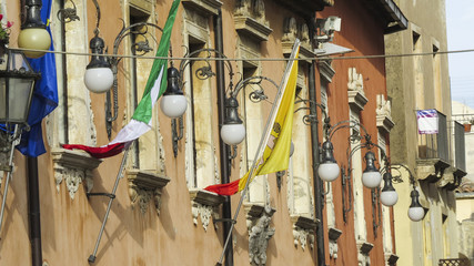  View of the main street of Taormina, Sicily, Italy