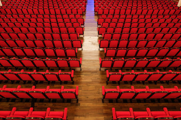 Empty red chairs