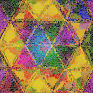 Rainbow Mosaic Triangle Pattern With Knitted Effect