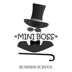 Gentleman Club Label Design. Vintage sign. Mini-gentleman. Business school