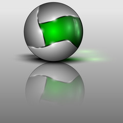 Vector illustration of green colorful sphere as emblem