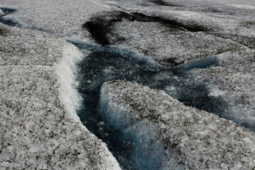 Fototapeta premium Glacial ice melting on mountais of iceland