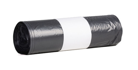 Roll of black trash bags