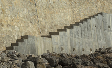 stairs on a wall at Ericeira beach in Portugal