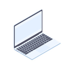 Isometric laptop isolated on white background