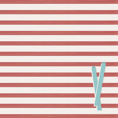 bright red striped wooden sea beach vector background with blue water skiing in the bottom right corner vacation