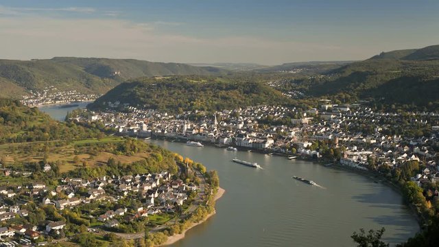 View over Boppard and the  River Rhine, Rhineland-Palatinate, Germany