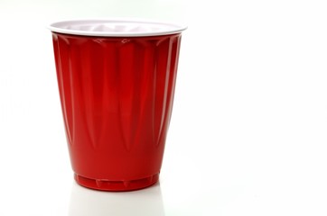 Red plastic party cup