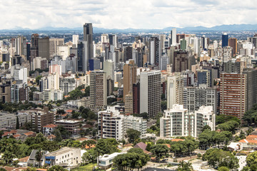 Fototapeta na wymiar Skyline of Curitiba city in Parana State