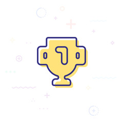 Cup icon, flat style, color vector, abstrack background