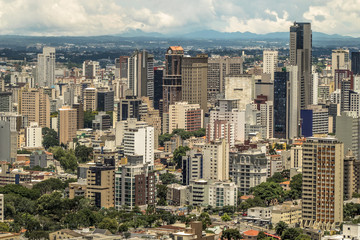Skyline of Curitiba city in Parana State - obrazy, fototapety, plakaty