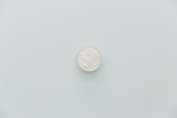 Baking soda on minimal pastel background