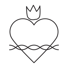 sacred heart line icon