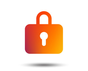 Lock sign icon. Locker symbol. Blurred gradient design element. Vivid graphic flat icon. Vector