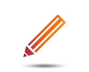 Pencil sign icon. Edit content button. Blurred gradient design element. Vivid graphic flat icon. Vector